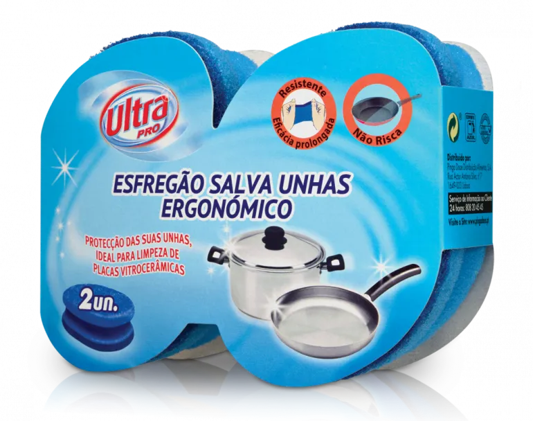 Esfregão Ergonómico Salva Unhas Azul 2un
