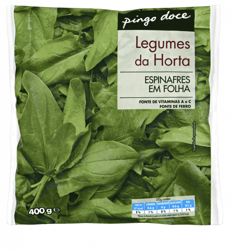 Espinafres em Folha Congelados