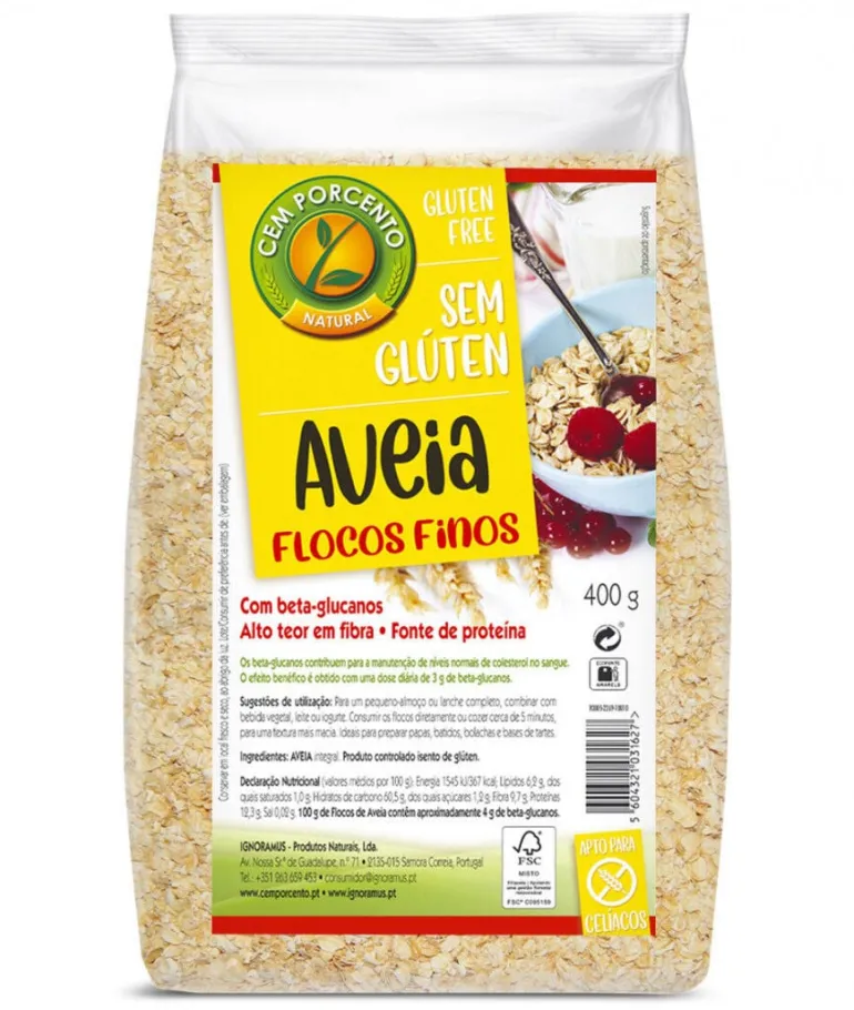 Flocos de Aveia Finos sem Glúten