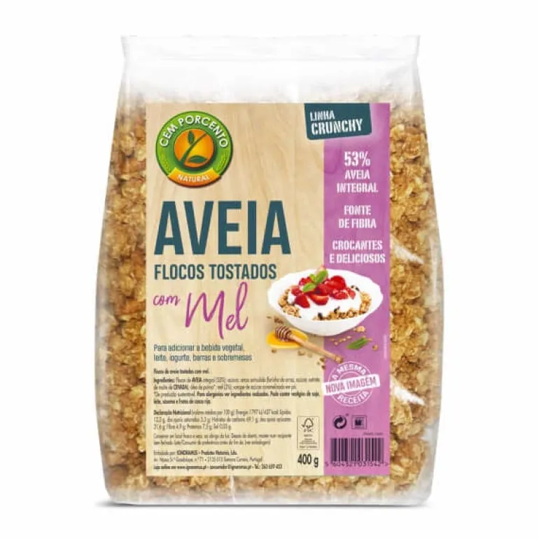 Flocos de Aveia Tostados com Mel