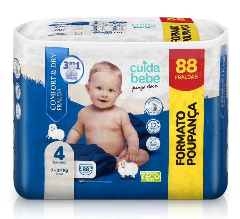Fraldas Comfort&Dry 7-14kg T4