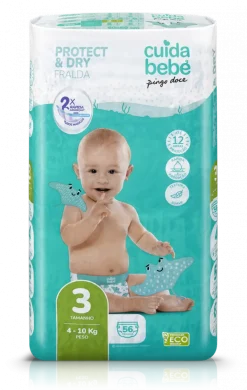 Fraldas Protect&Dry 4-10kg T3