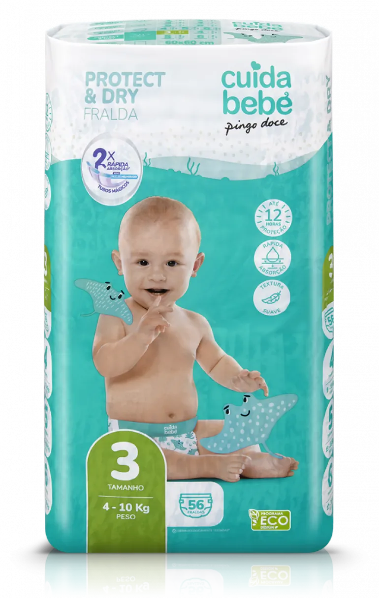 Fraldas Protect&Dry 4-10kg T3