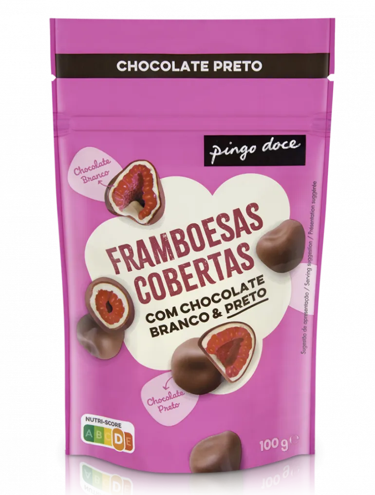 Framboesas Cobertas de Chocolate Negro