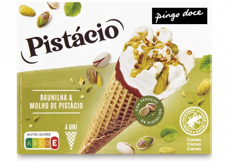 Gelado Cone de Baunilha e Pistachio