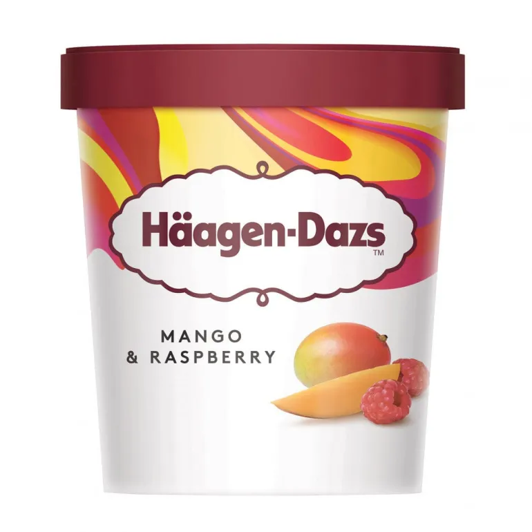 Gelado de Manga e Framboesa