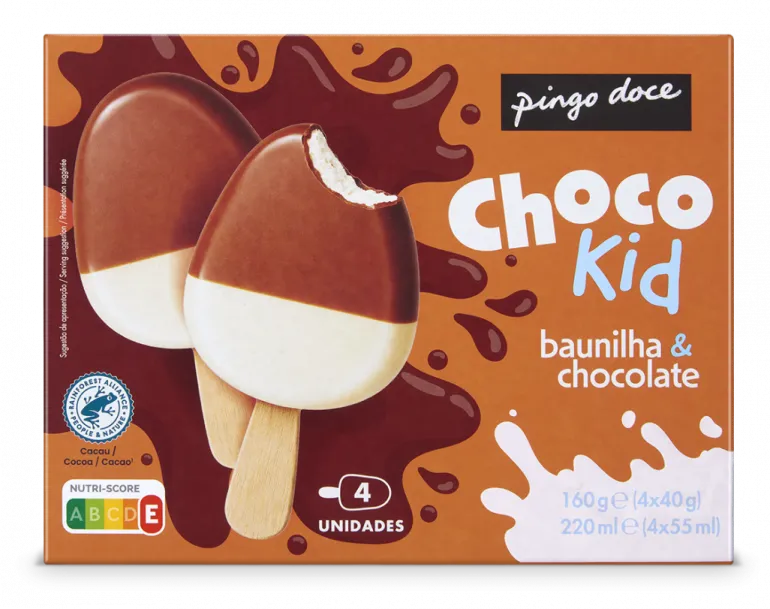 Gelados Mini Choco Kid Baunilha e Chocolate