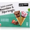 Gelados Mini Cones de Chocolate e Morango