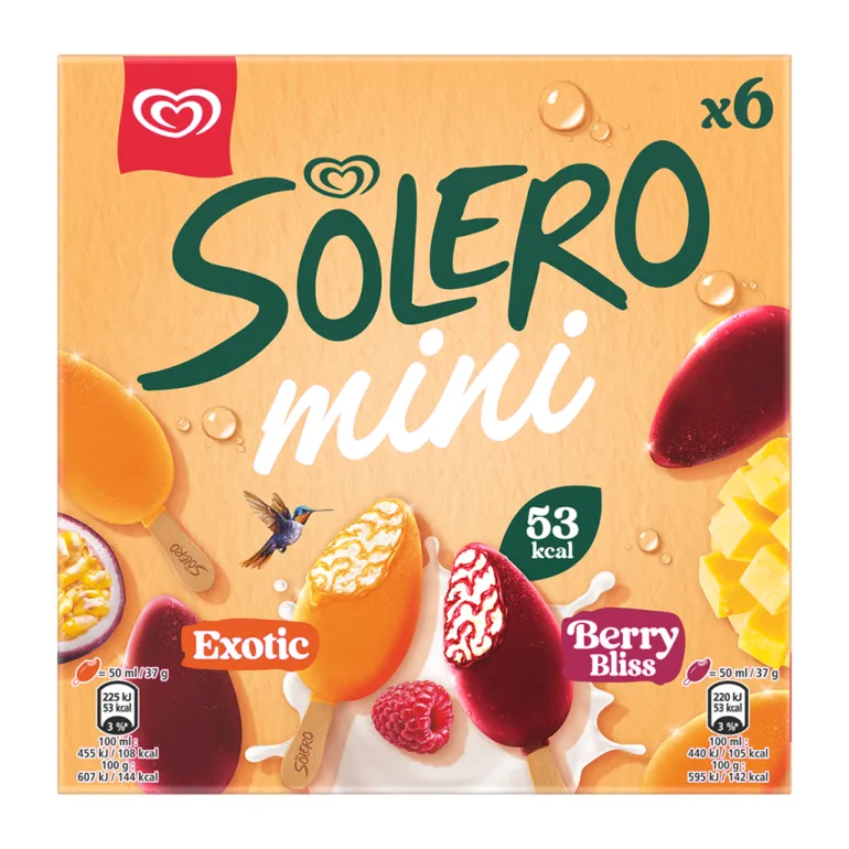 Gelados Solero Mini Exotic e Berry Bliss