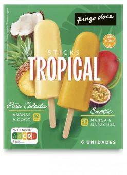 Gelados Stick Tropical Piña Colada e Exótico