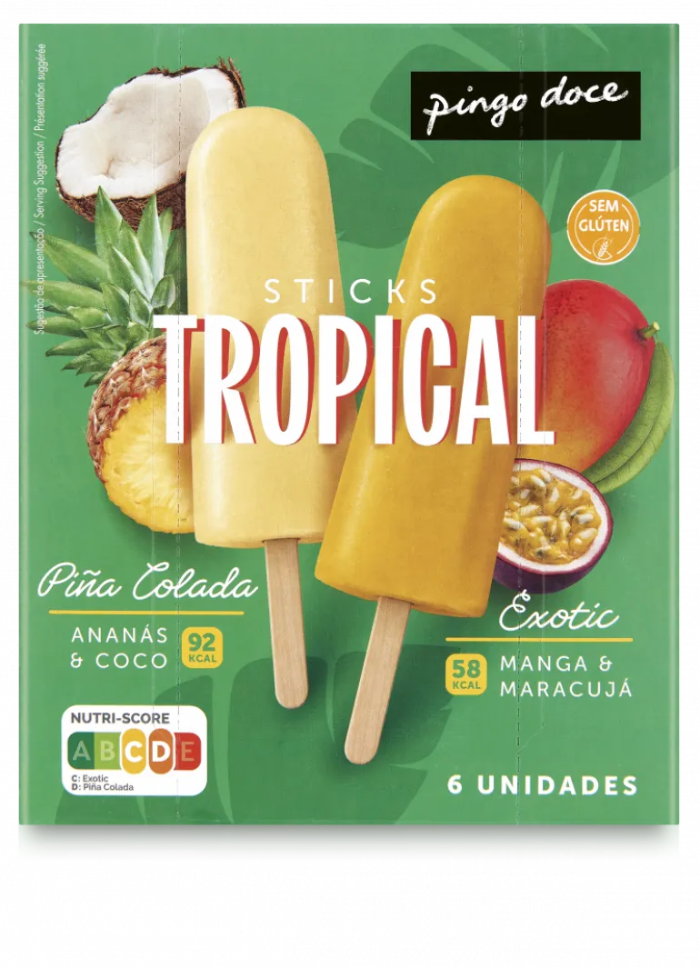 Gelados Stick Tropical Piña Colada e Exótico