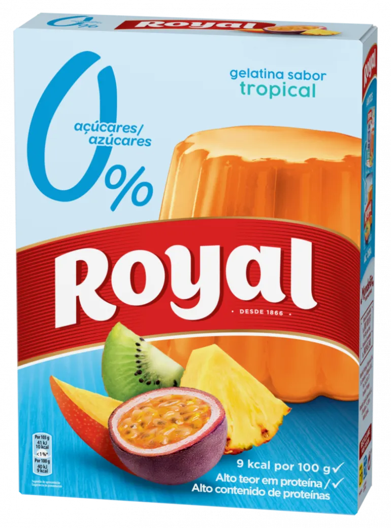 Gelatina em Pó de Frutas Tropicais 0% Açúcar