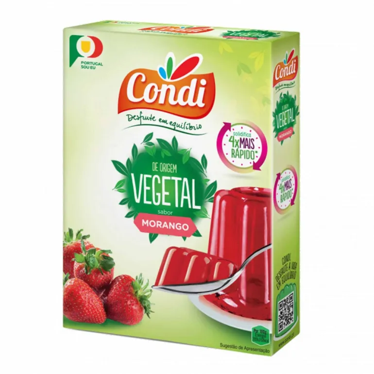 Gelatina Vegetal em Pó de Morango