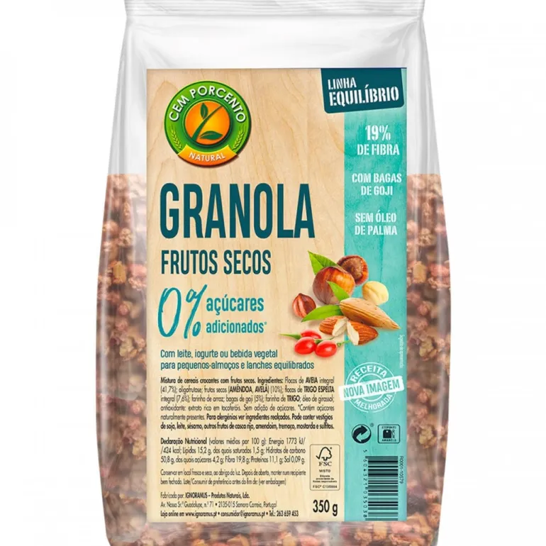 Granola de Frutos Secos sem Açúcar