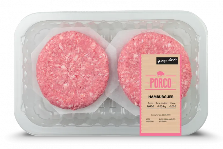 Hambúrgueres de Porco Embalados