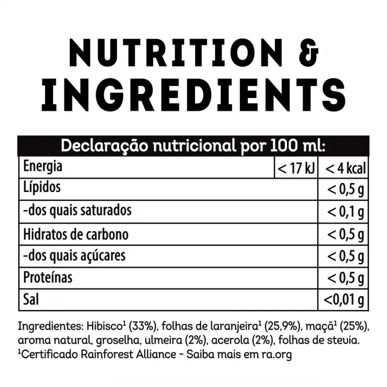 Infusão Drenar & Tonificar com Hibisco, Ulmeira e Acerola