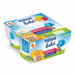 Iogurte Bebé Nestlé Banana, Laranja e Bolacha Pack 4