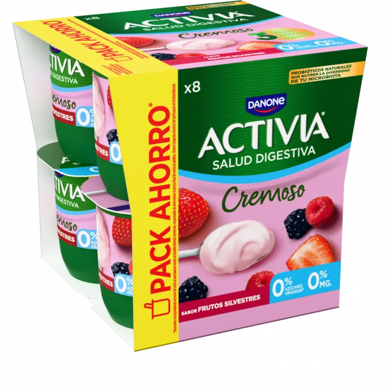 Iogurte Bífidus Cremoso Duplo 0% Frutos Silvestres Pack 8