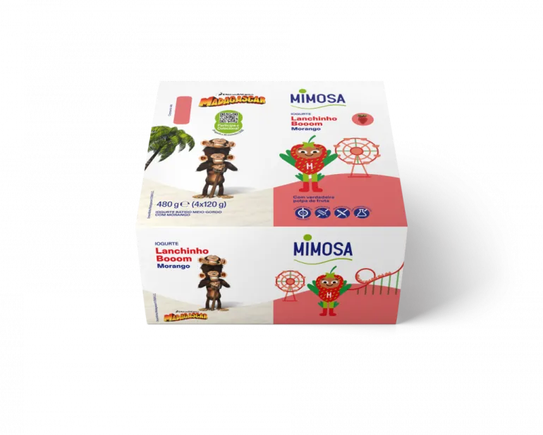 Iogurte Fruta Batida Lanchinho Booom Morango Pack 4