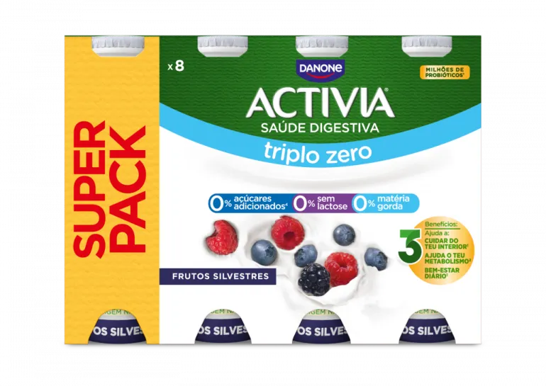 Iogurte Líquido Bífidus Triplo 0% Frutos Silvestres sem Lactose Pack 8