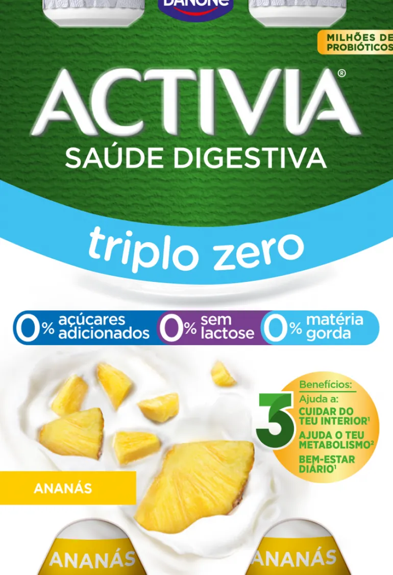 Iogurte Líquido Bífidus Triplo 0% Ananás sem Lactose Pack 4