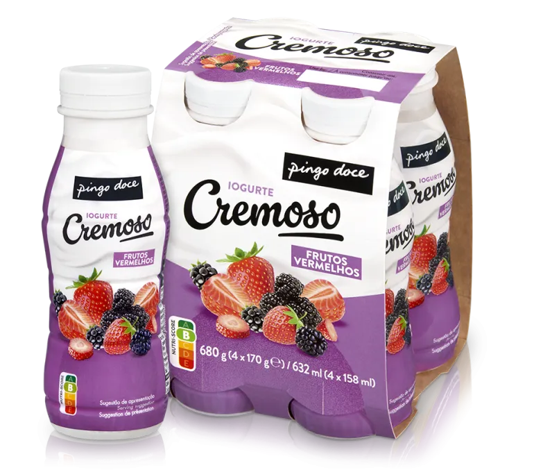 Iogurte Líquido Cremoso Frutos Vermelhos Pack 4