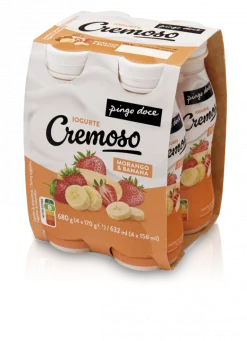 Iogurte Líquido Cremoso Morango e Banana Pack 4