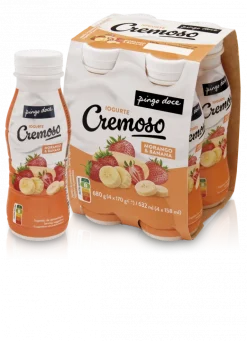 Iogurte Líquido Cremoso Morango e Banana Pack 4
