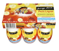 Iogurte Líquido Infantil Petit Morango e Banana Pack 6