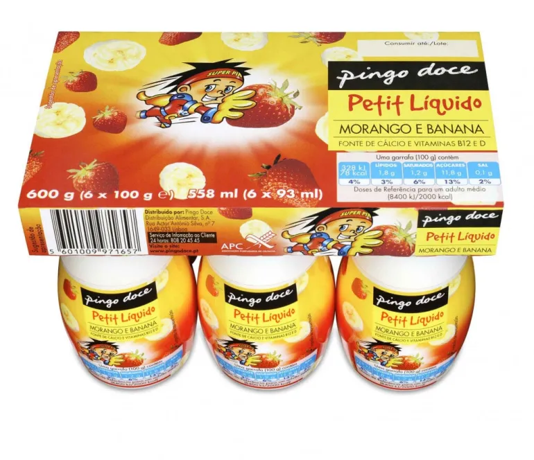 Iogurte Líquido Infantil Petit Morango e Banana Pack 6
