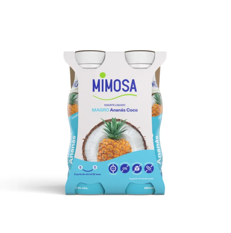 Iogurte Líquido Magro Ananás e Coco Pack 4