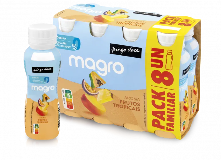 Iogurte Líquido Magro 00% Frutos Tropicais Pack 8