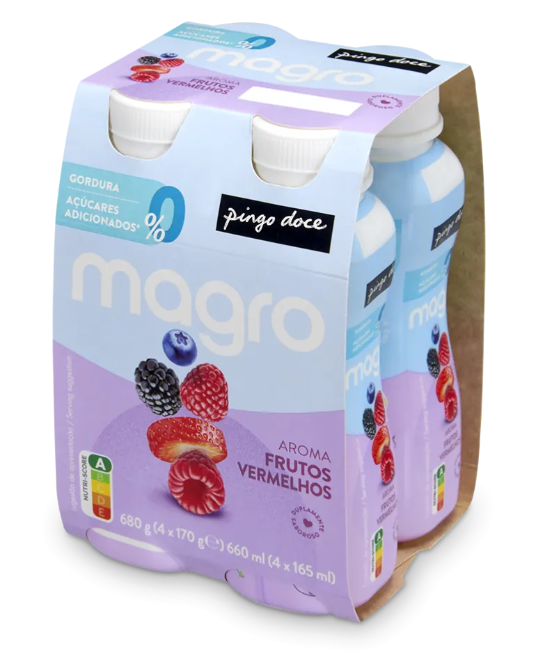 Iogurte Líquido Magro 00% Frutos Vermelhos Pack 4