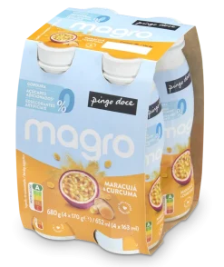 Iogurte Líquido Magro 000% Maracujá e Curcuma Pack 4