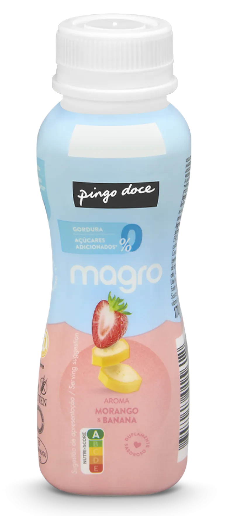 Iogurte Líquido Magro 00% Morango e Banana Pack 4
