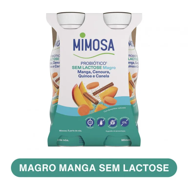 Iogurte Líquido Magro Probiótico sem Lactose Manga Pack 4
