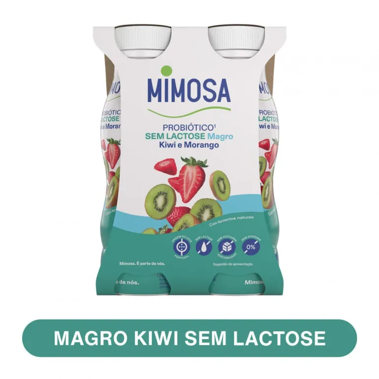 Iogurte Líquido Magro Probiótico sem Lactose Morango Pack 4