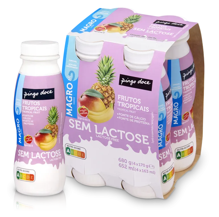 Iogurte Líquido Magro sem Lactose Frutos Tropicais Pack 4