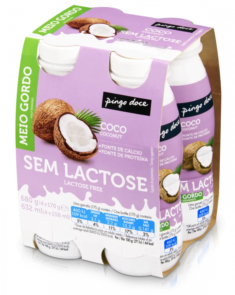 Iogurte Líquido sem Lactose Coco Pack 4