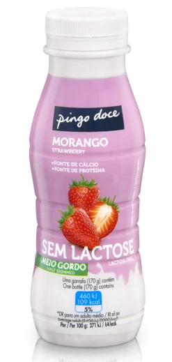 Iogurte Líquido sem Lactose Morango Pack 4