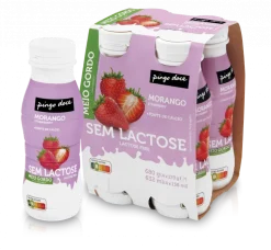 Iogurte Líquido sem Lactose Morango Pack 4