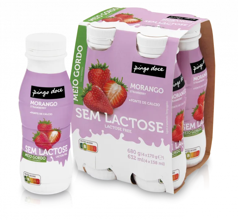 Iogurte Líquido sem Lactose Morango Pack 4