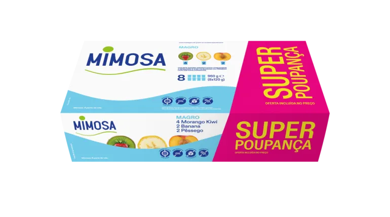 Iogurte Magro 4 Morango e Kiwi, 2 Pêssego e 2 Banana Pack 8