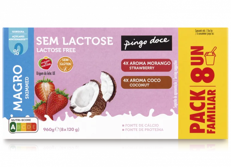 Iogurte Magro sem Lactose de Morango e Coco
