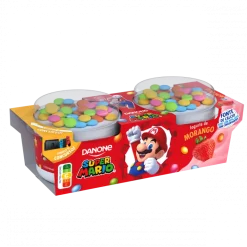 Iogurte Morango com Drageias Super Mário Pack 2
