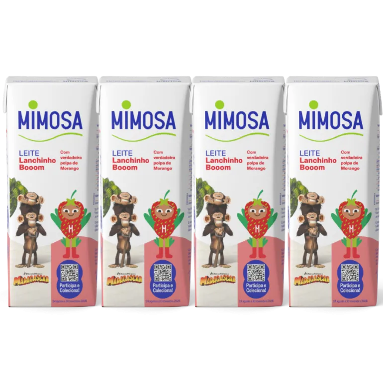 Leite Aromatizado com Morango Pack 4