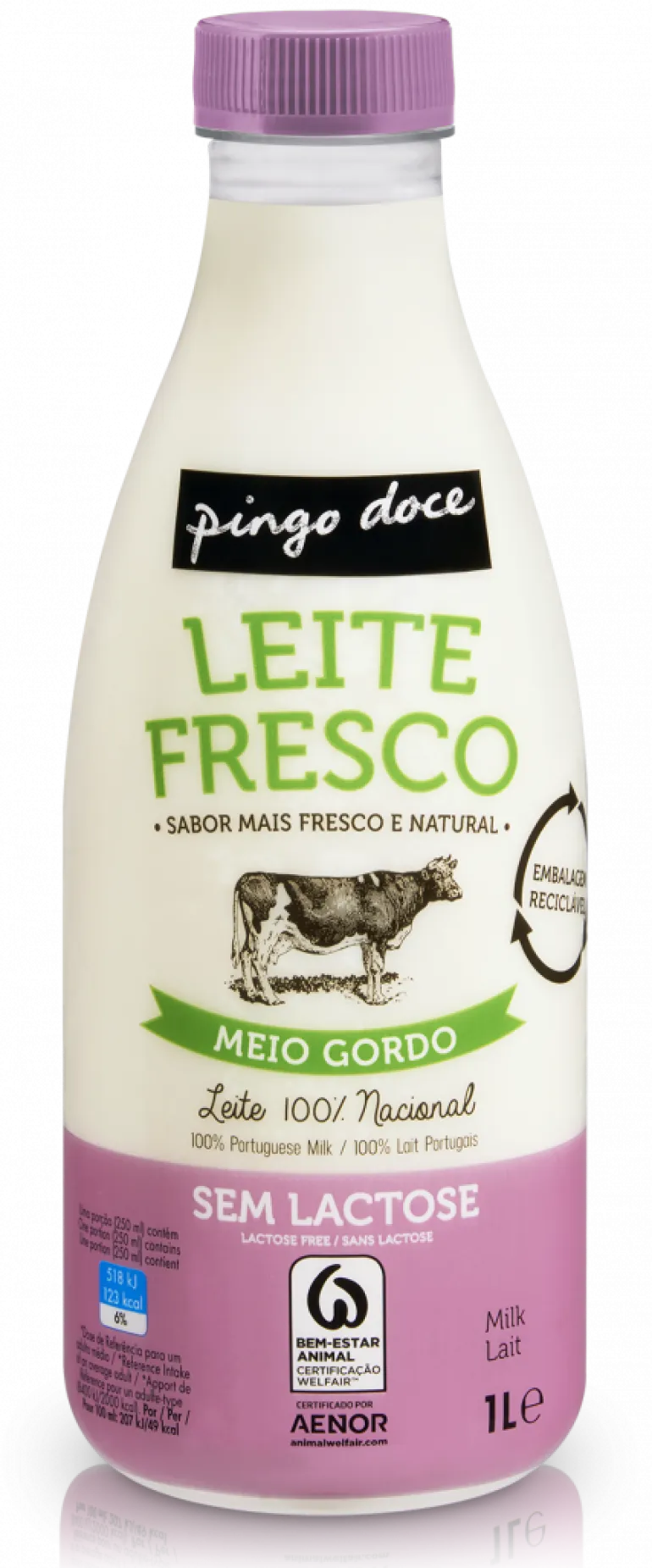 Leite Fresco Meio Gordo sem Lactose