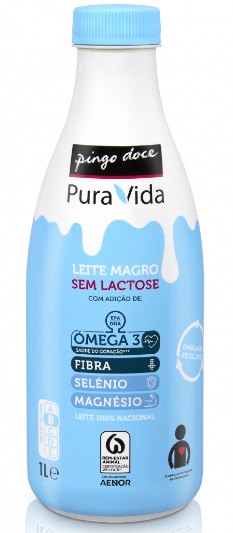 Leite Magro sem Lactose Enriquecido em Ómega 3 e Minerais