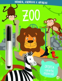 Livro de Colorir - Brinca, Escreve e Apaga - Zoo