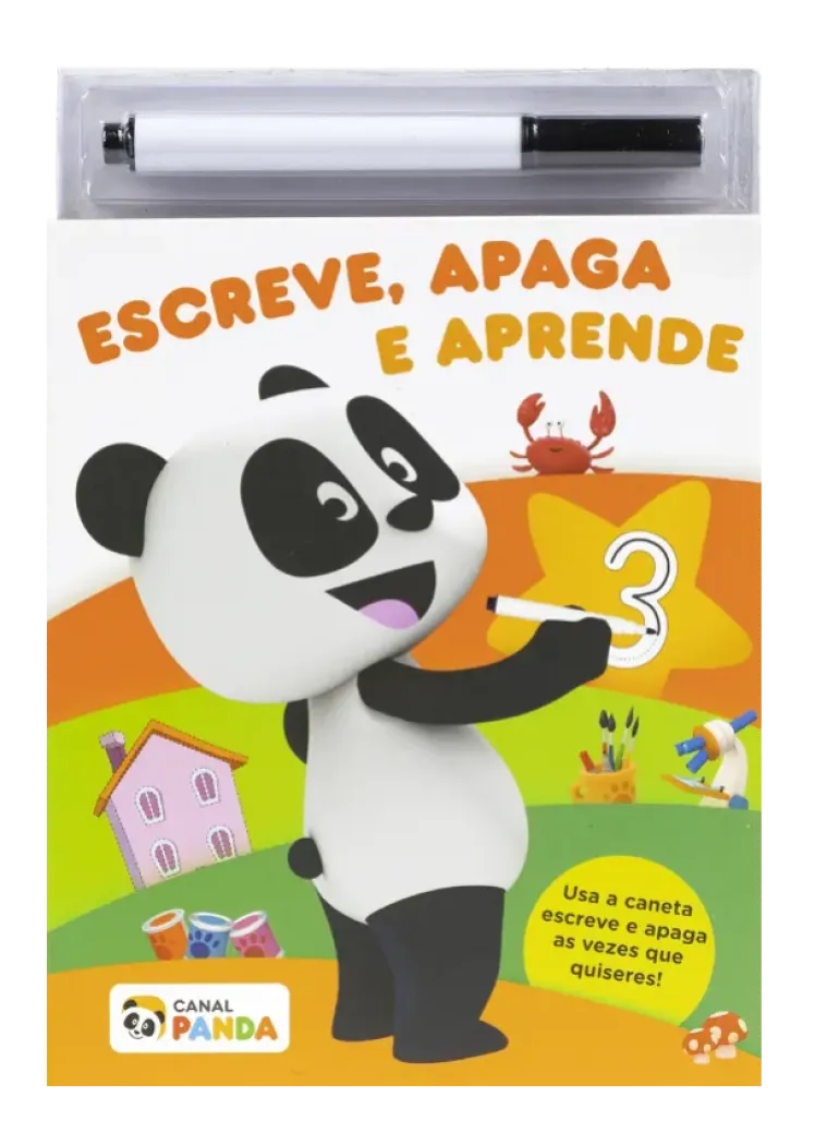 Livro Escreve, Apaga e Aprende - Canal Panda